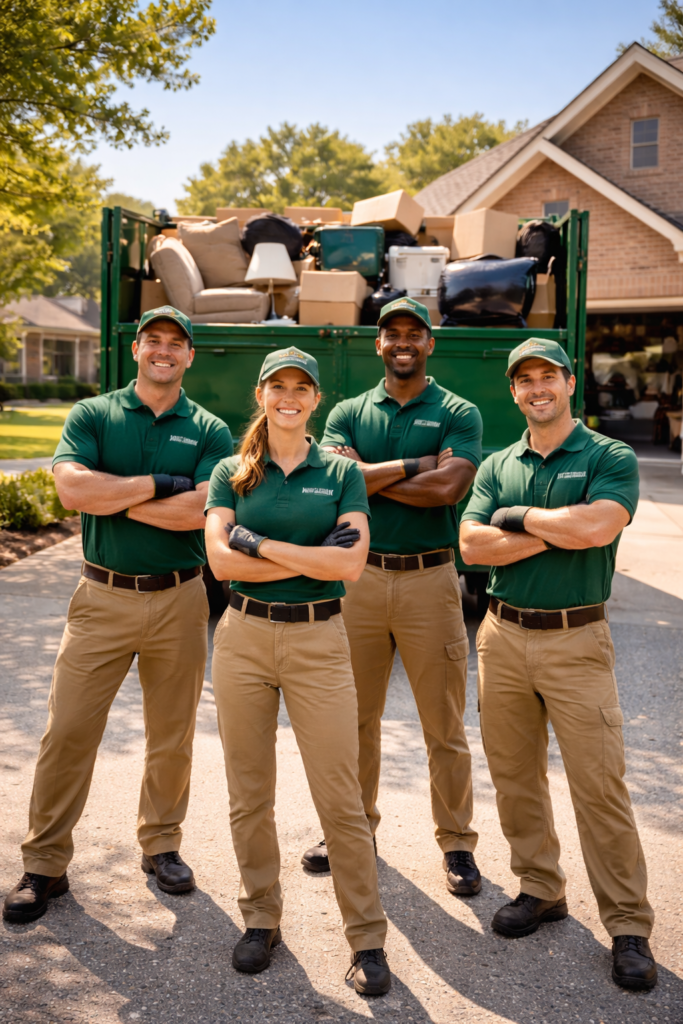 Junk removal crew clearing out a Cedar Park, TX home