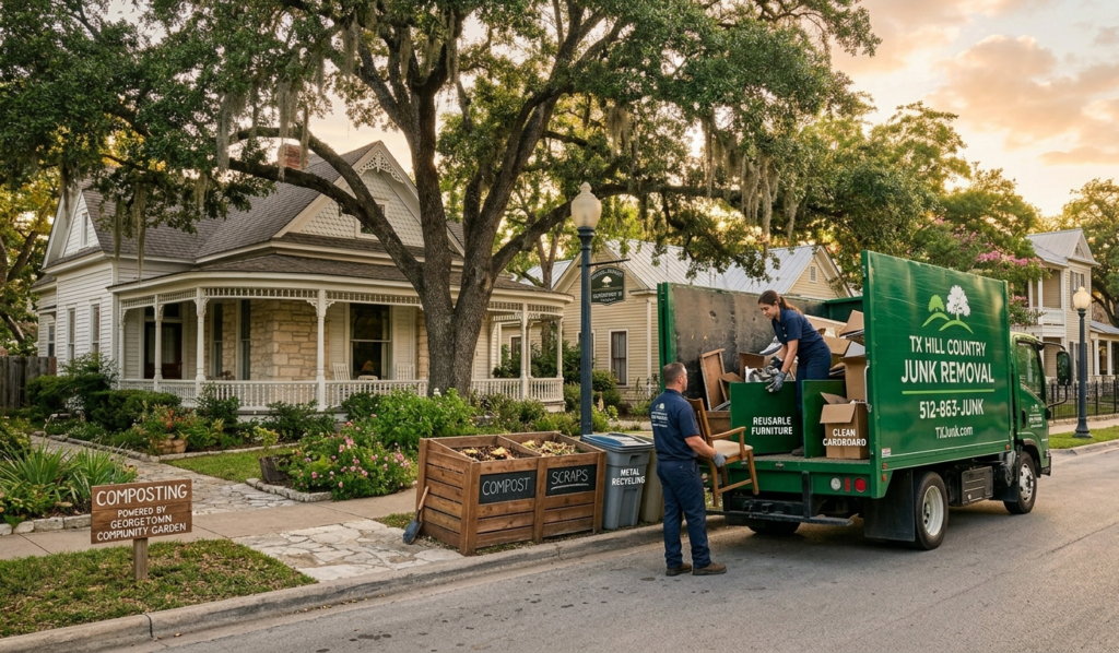 Crew hauling old furniture from Georgetown home