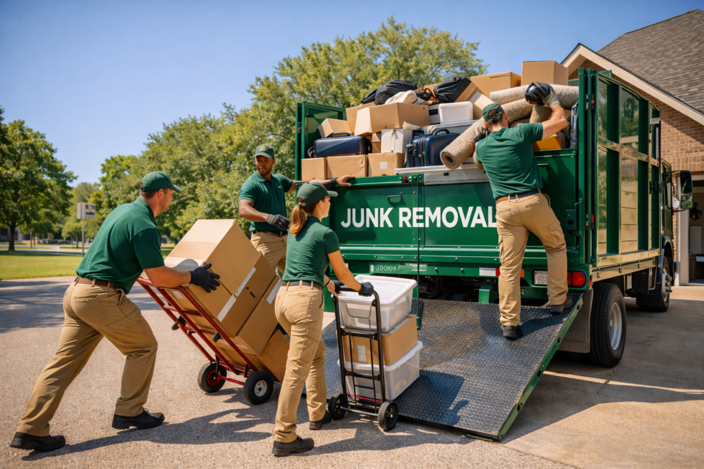 Cleanout service removing furniture from Cedar Park home