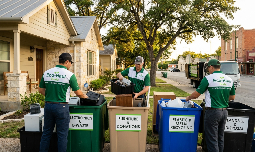 Team loading unwanted items in Buda, Texas