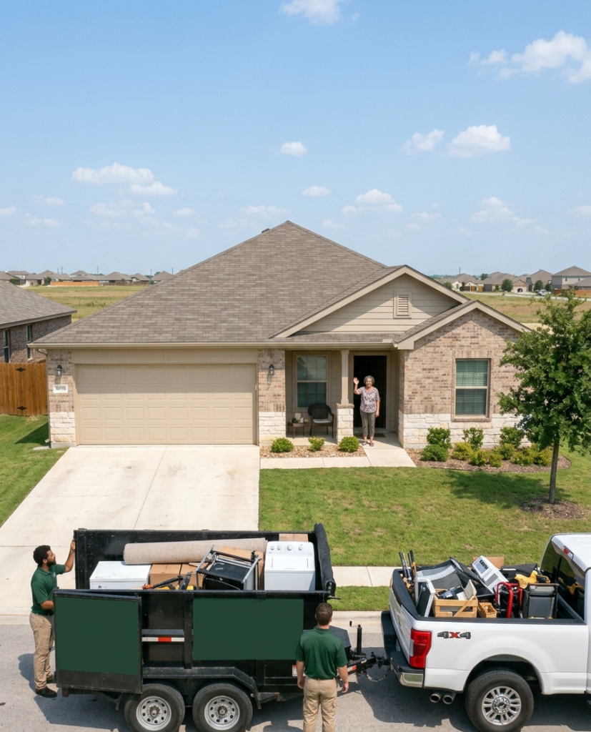Junk removal service outside Hutto, TX home