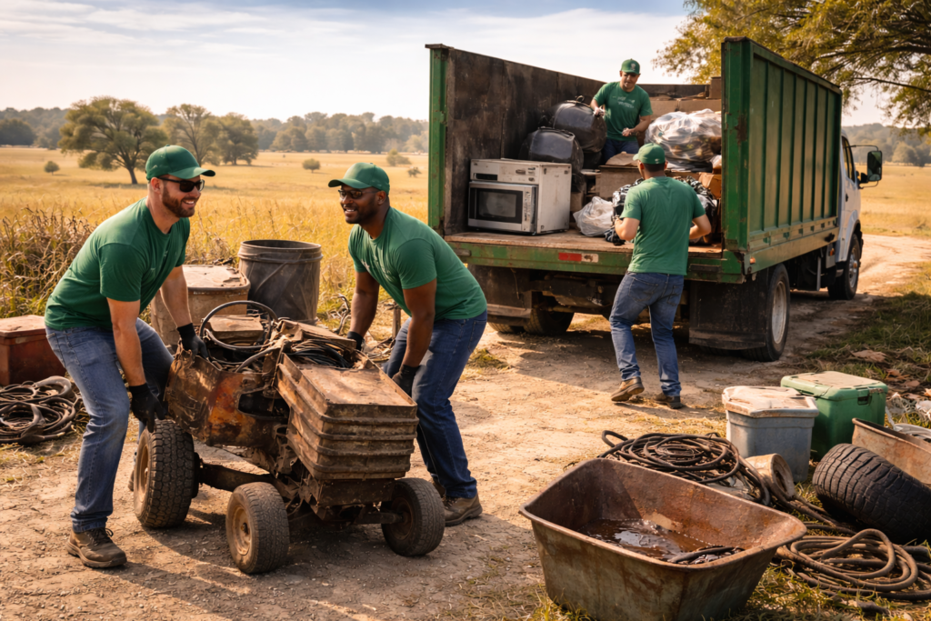 Junk removal crew clearing clutter in Manor, TX