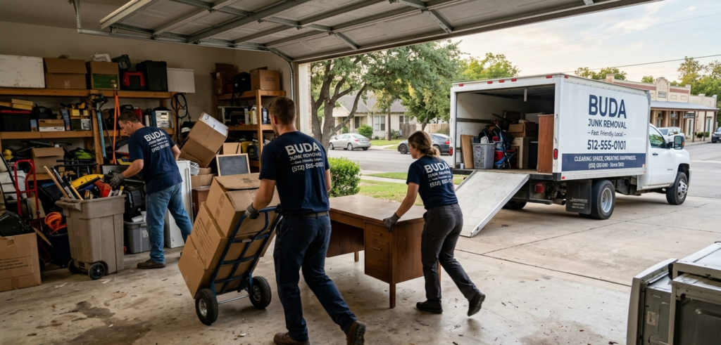 Reliable junk hauling service in Buda neighborhood